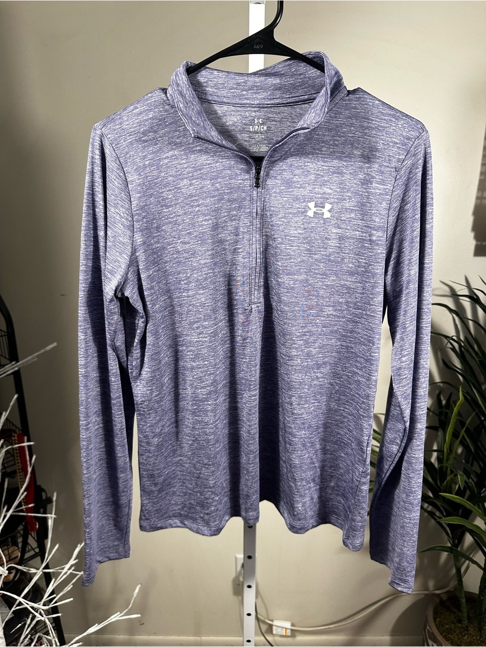132. Under Armour Heathered Lavender Zip-Front Active Material Pullover